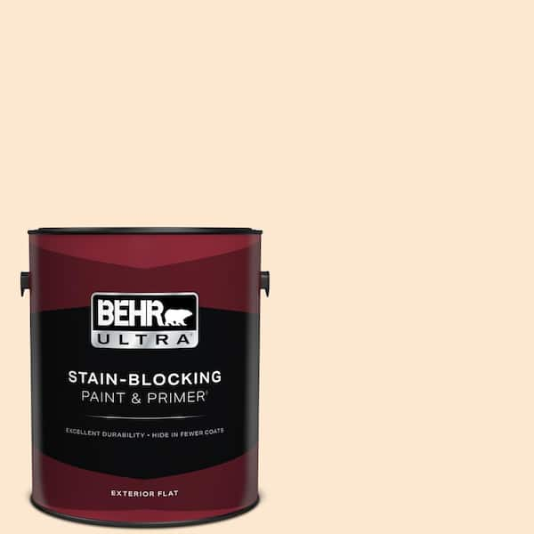 BEHR ULTRA 1 gal. #M230-2 Fair Ivory Flat Exterior Paint & Primer