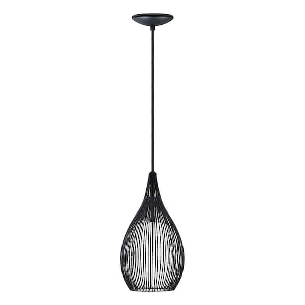 Eglo Razoni 7.50 in. W x  59 in. H 1-Light White Pendant Light with Opal Satin Glass Shade