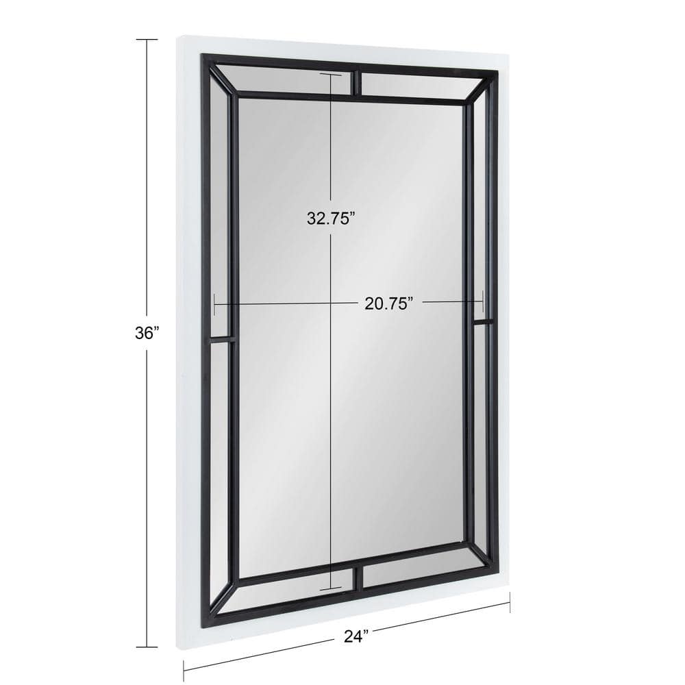 Audubon Coastal Farmhouse 24x36 White Rectangular Wall Mirror