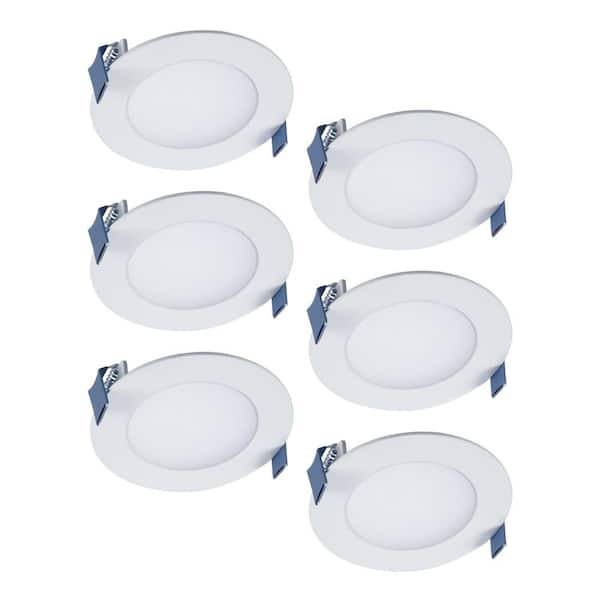 HALO 4 in. 2700K-5000K Tunable CCT Smart Integrated LED White Recessed Light, Round Trim (6-Pack)