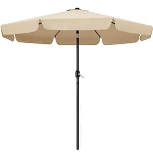 9 ft. Outdoor Umbrella with Push Button Tilt and Crank for Garden Tan