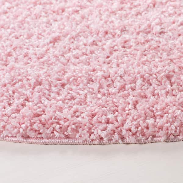SAFAVIEH Primo Shag Light Pink 7 ft. x 7 ft. Round Solid SAFAVIEH Primo Shag Light Pink 7 ft. x 7 ft. Round Solid