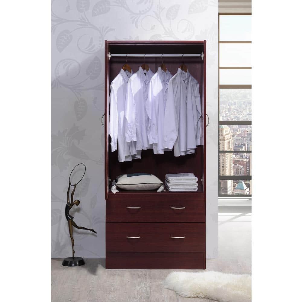 2-Door Armoire with 2-Drawers in Mahogany - thumbnail 5