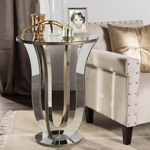 Kylie Glam Silver Metallic Finished End Table