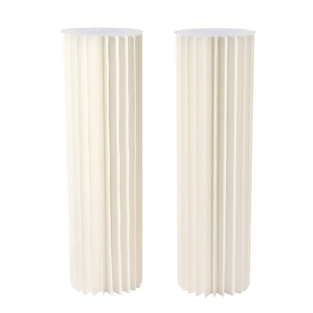 YIYIBYUS 39.4 in. Tall Indoor/Outdoor White Foldable Cardboard PVC ...