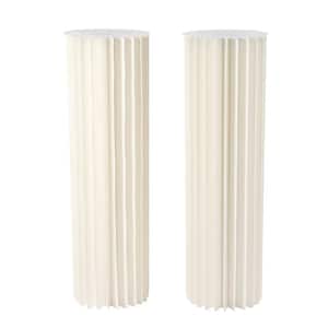 39.4 in. Tall Indoor/Outdoor White Foldable Cardboard PVC Plastic Cylinder Flower Stand (2-Piece)
