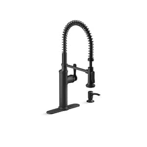 Sous Pro-Style Single Handle Pull Down Sprayer Kitchen Faucet in Matte Black