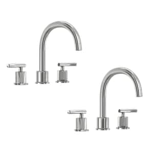 Dorset 8 in. Widespread Double-Handle High-Arc Bathroom Faucet in Polished Chrome (2-Pack)