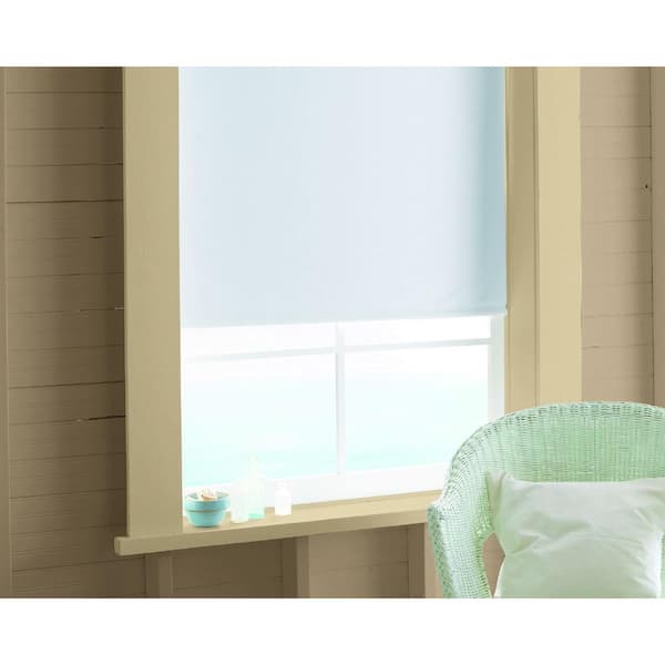 Bali Cut-to-Size Cut-to-Size White Cordless Blackout Fade resistant Roller Shades 73.25 in. W x 78 in. L