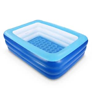82''L x 57''W x 25''H Blue Inflatable Swimming Pool for Kids,Kiddie Pools with Inflatable Soft Floor,for Backyard,Garden