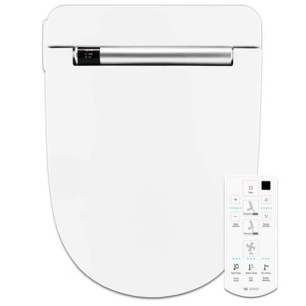 VOVO Stylement Electric Bidet Seat, Elongated Toilet in White, Remote, Deodorizer, Stainless Nozzle, UV LED, Made in Korea