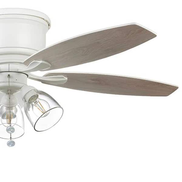 Hampton Bay Stoneridge 52 in. Indoor LED Matte White Hugger