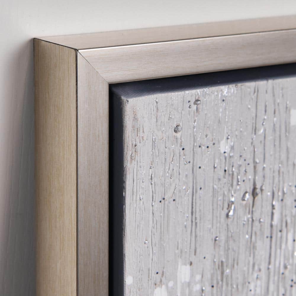 Sandpath Textured Metallic Hand Painted Abstract Canvas Art with Champagne Frame