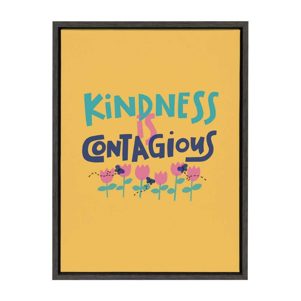 Kate and Laurel Words, Black Framed Canvas Art Print, 18x24