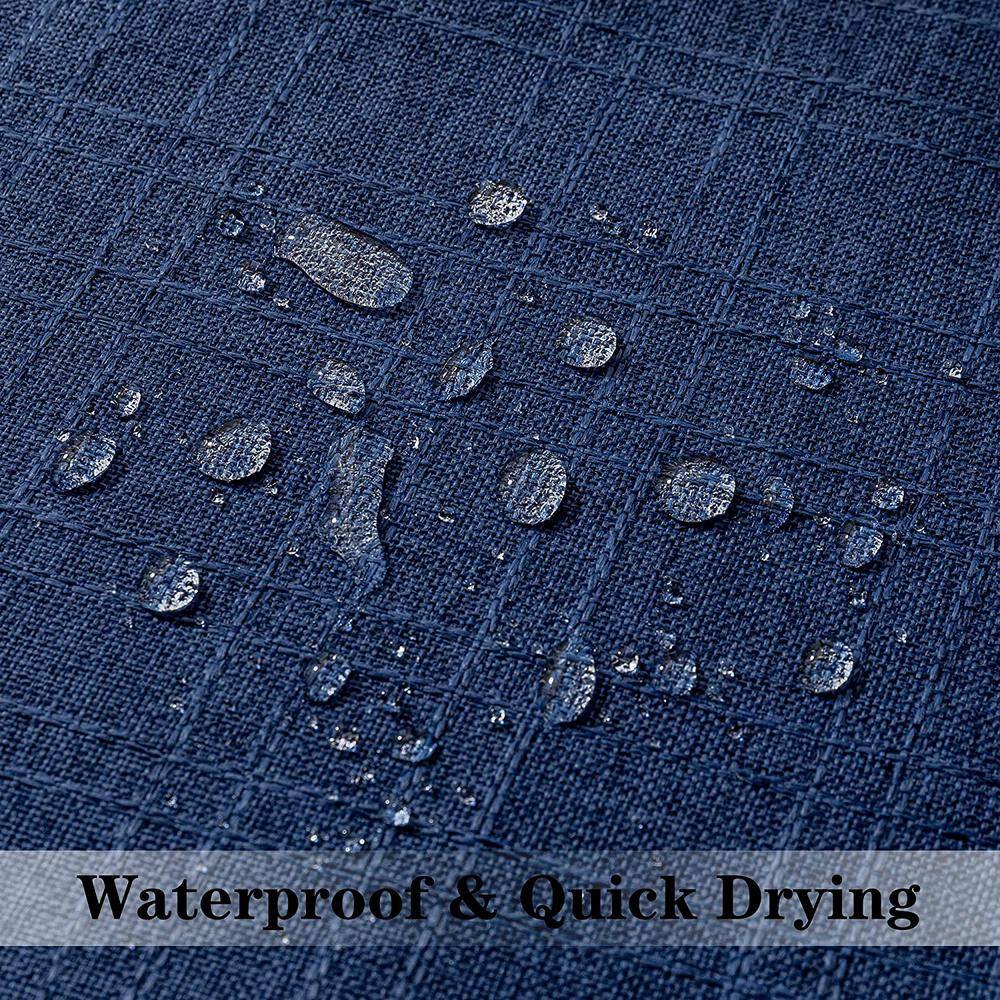 Blue 24'' Outdoor Waterproof Checkered Pillow Covers Set