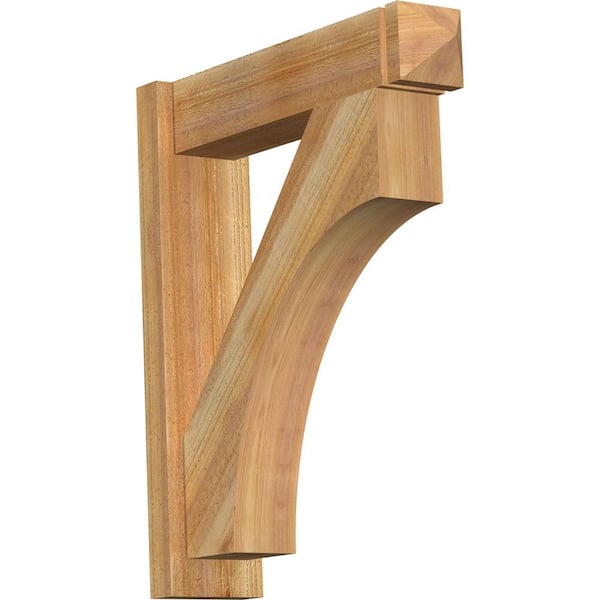 Ekena Millwork 6 in. x 28 in. x 24 in. Western Red Cedar Westlake Arts and Crafts Rough Sawn Outlooker
