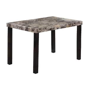 Haskel 48 in. Faux Marble Rectangular Dining Table