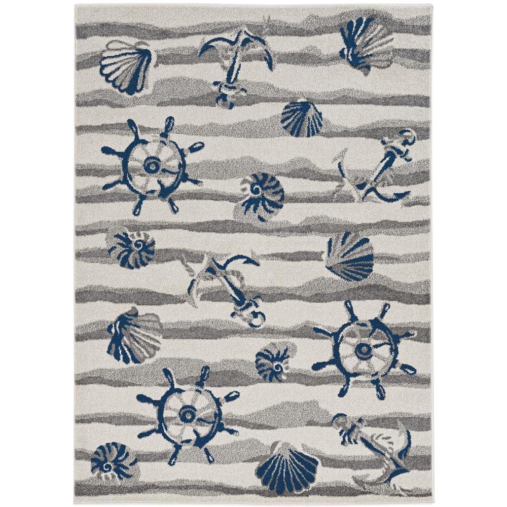 Lucia Ivory Seashore 5 ft. x 8 ft. Indoor/Outdoor Accent Rug price history on PriceWatchPro