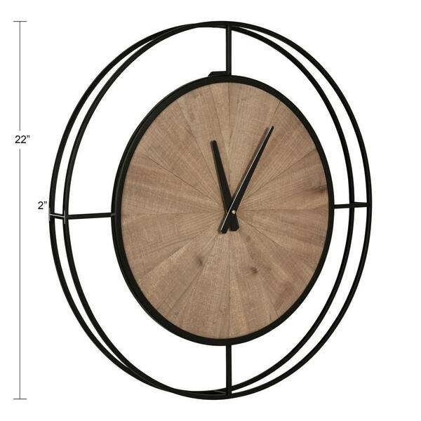 https://images.thdstatic.com/productImages/2c91a6e4-9d73-54d9-881e-cd54d9477ebf/svn/rustic-brown-black-kate-and-laurel-wall-clocks-222991-77_600.jpg