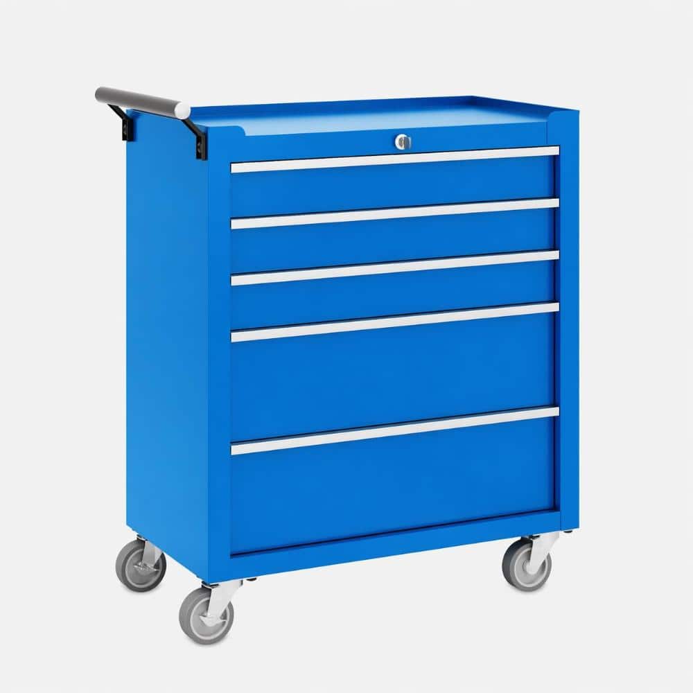 Heavy Duty Blue 24 in.5-Drawer Rolling Tool Chest Organizer with Smooth Slides,Protective Liner,Side Handle price history on PriceWatchPro