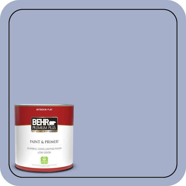 BEHR PREMIUM PLUS 1 qt. #610D-4 Bellflower Flat Low Odor Interior Paint & Primer