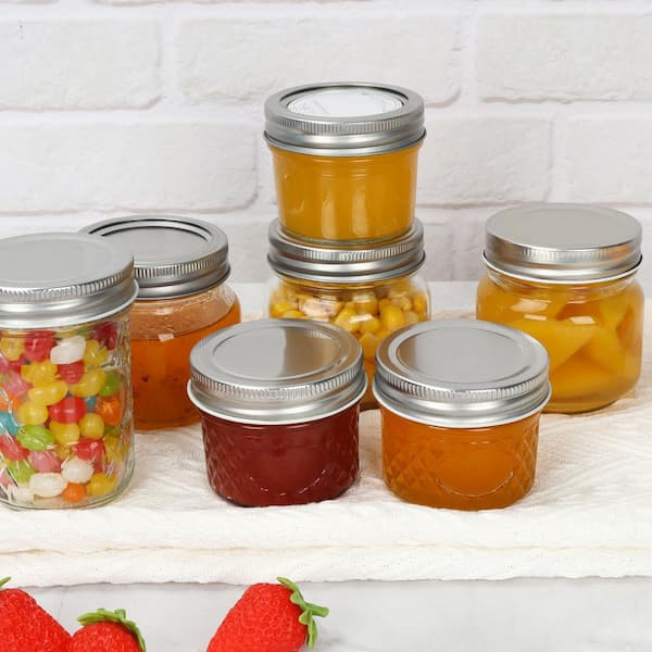 20-Piece 4 oz. Mason Jar with Airtight Lids, Wide Mouth Small Glass Mason Jars, 100ml Mini Glass Canning Jar