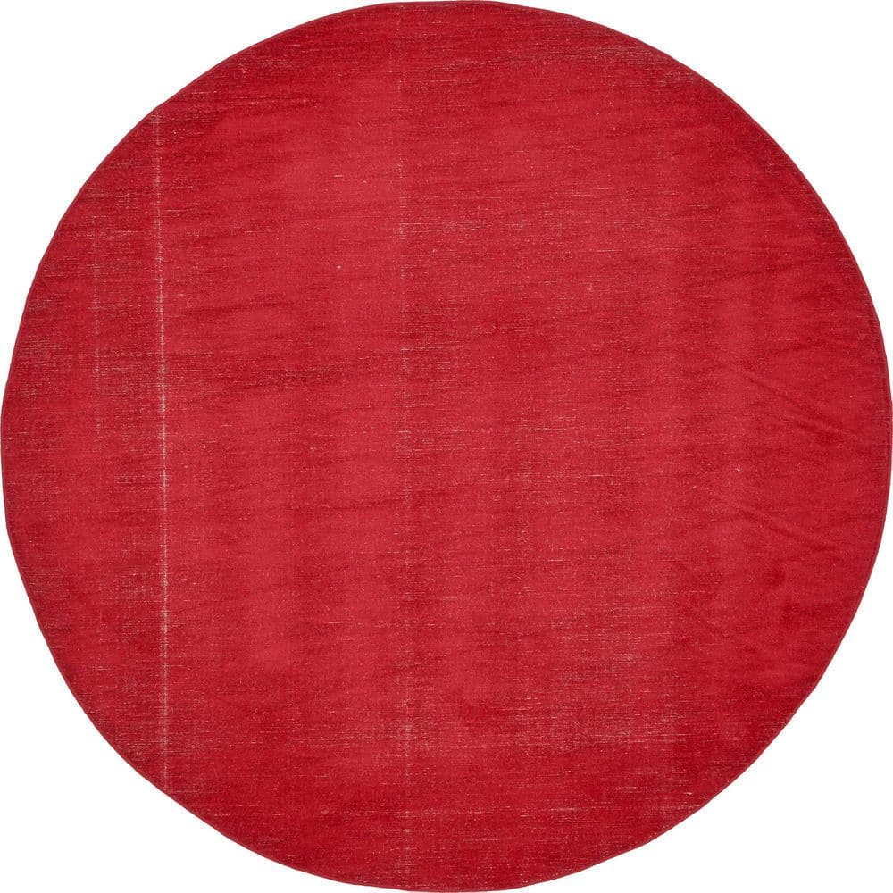 Unique Loom Williamsburg Solid Red 8' 0 x 8' 0 Round Rug 3129858 - The ...