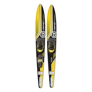 Adult 68 in. Performer Combo Water skis, Yellow and Black, Dimensions: (L x W x H) 68 x 10.2 x 8.2 inches