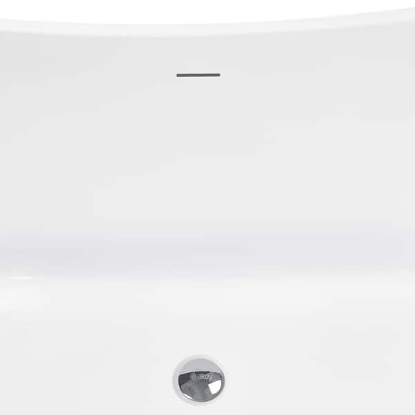 Freestanding 54 in. Fiberglass Double Slipper Flatbottom Modern Stand Alone Non-Whirlpool Bathtub in Matte Black