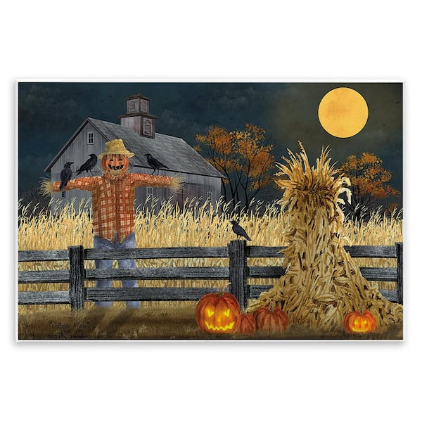Stupell Industries Scarecrow Farm Landscape by Billy Jacobs 1-Piece Unframed Graphic Print Nature Poster Art Print 15 in. x 10 in.
