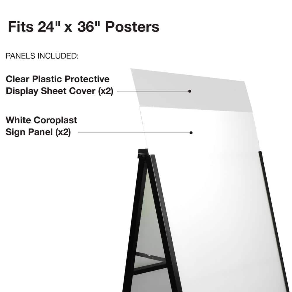 Black Metal Freestanding A-Frame Event Sign, 24" x 36"