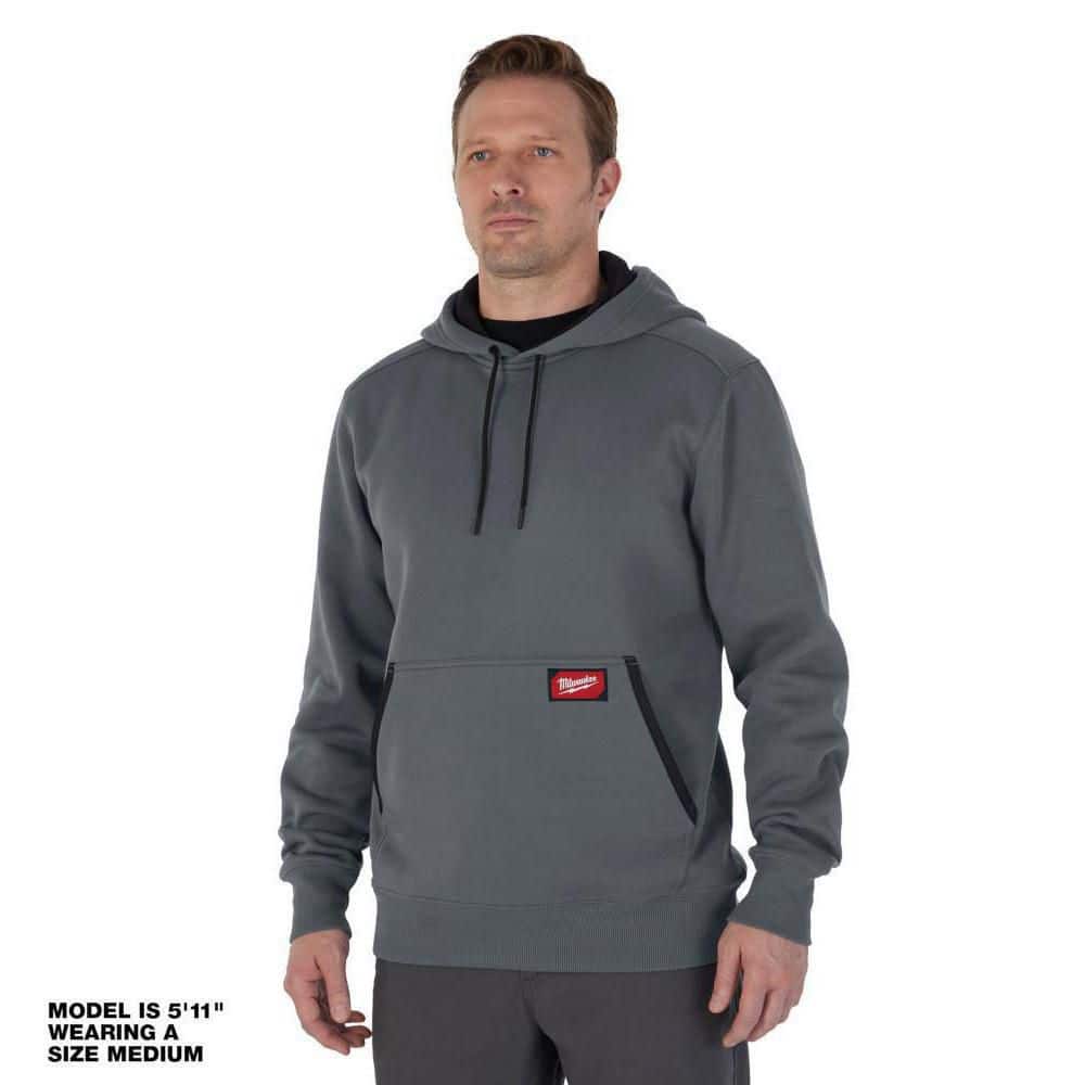Men's Large Gray Midweight Cotton/Polyester Long-Sleeve Pullover Hoodie price history on PriceWatchPro