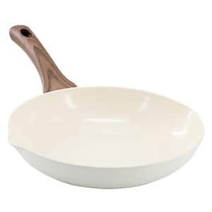 Amberg Choice 12 in. Ceramic Nonstick Forged Aluminum Frying Pan in Off-White