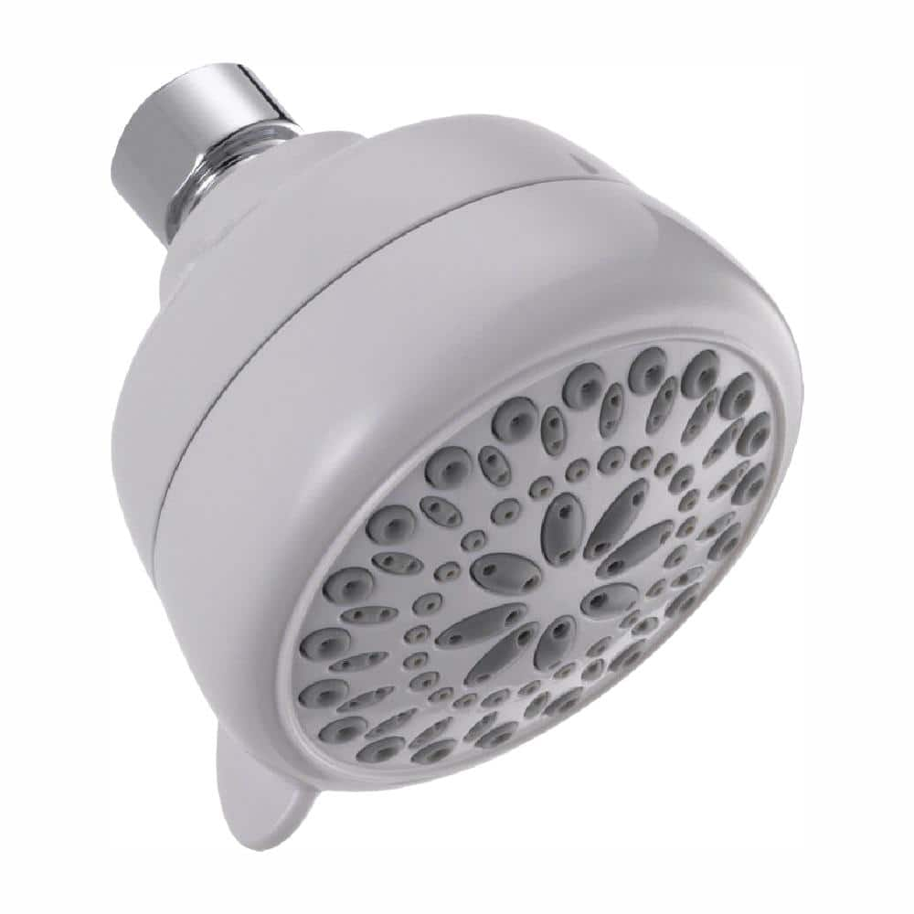 UPC 034449859905 product image for 7-Spray Patterns 1.75 GPM 3.38 in. Wall Mount Fixed Shower Head in White | upcitemdb.com