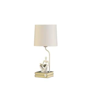 20.5 in. White Polyresin Table Lamp