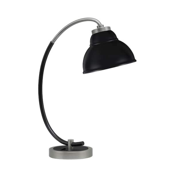 Unbranded Delgado 18.25 in. Graphite and Matte Black Piano Desk Lamp with Black Metal Shade