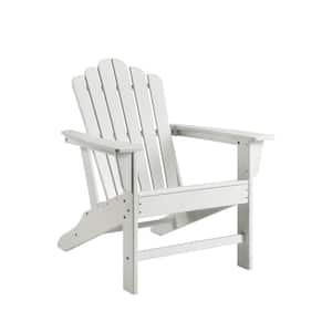 White Outdoor HDPE Hard Plastic Adirondack Chair for Garden Porch Patio Deck Backyard with Weather Resistant