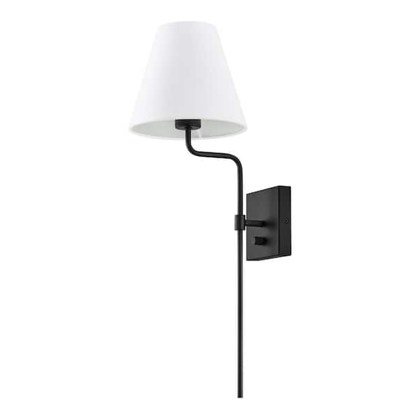 Home Decorators Collection Fanelle 8 in. 1-Light Matte Black Wall Sconce