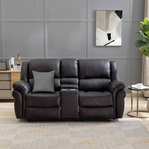 90 in. Slope Arm 6-Seater Reclining Sofa in Brown