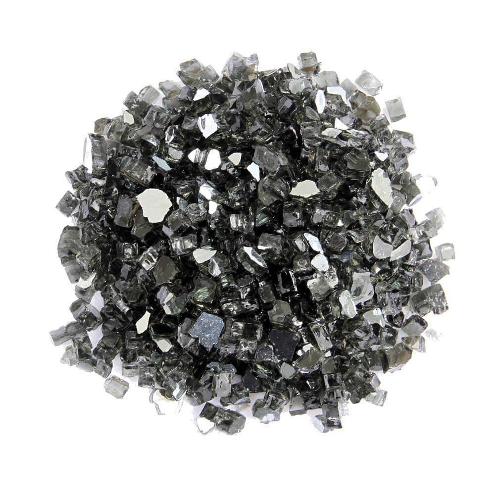 Black Reflective Fire Glass for Fire Pits, 20 lbs