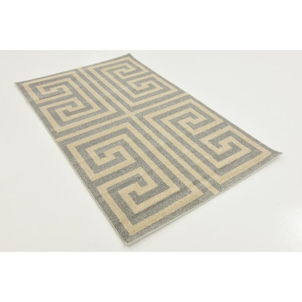 Athens Greek Key Gray 3' 3 x 5' 3 Area Rug