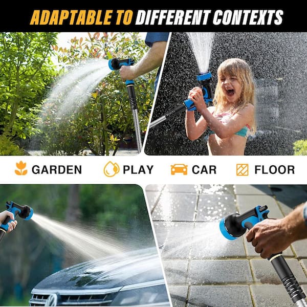3/4 in. x 100 ft. Heavy-Duty Stainless Steel Garden Hose, Flexible Metal Water Hose with No-Kink and Leak-Proof Design