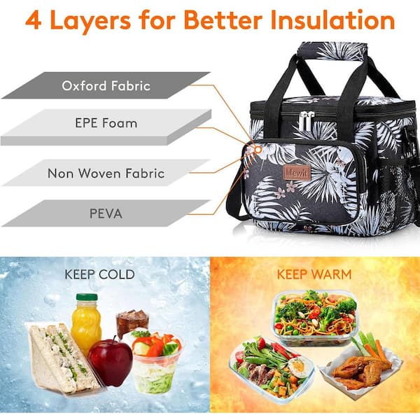 ITOPFOX 9 Qt. Medium Insulated Lunch Box Soft Cooler Tote