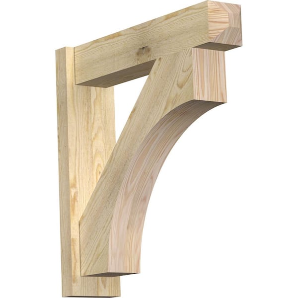 Ekena Millwork 6 in. x 26 in. x 26 in. Douglas Fir Westlake Craftsman Rough Sawn Outlooker