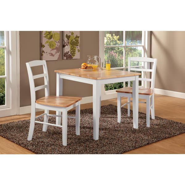 Madrid White and Natural Wood Dining Chair (Set of 2)