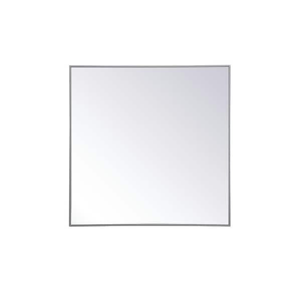 Medium Rectangle Grey Modern Mirror (36 in. H x 36 in. W) WM87272Grey ...
