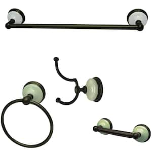 Traditional 4-Piece Bath Hardware Set in Oil Rubbed Bronze