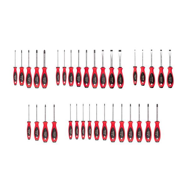 Phillips, Slotted, Torx, Square Screwdriver Set-4 Inch Shanks (35-Piece)