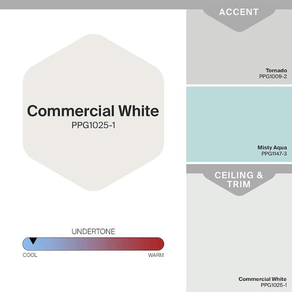 Glidden Fundamentals Interior Paint Commercial White / White, Semi-Gloss, 5  Gallons 