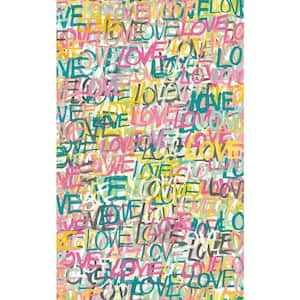 Multi-Colored Indio Pastel Love Scribble Wallpaper